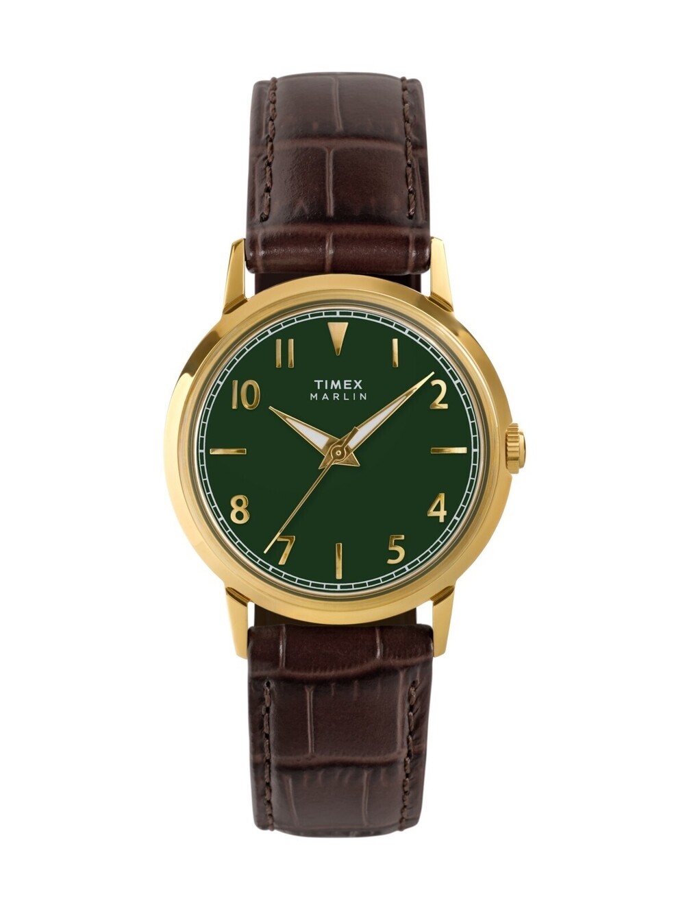 Timex Unisex Quartz Analog Brown Leather Watch, 34mm - Brown
